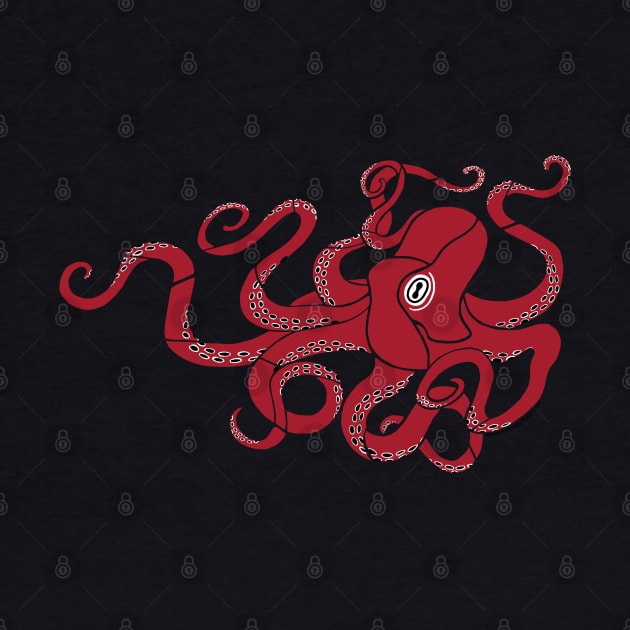 Red Pacific Octopus by R Honey Pots